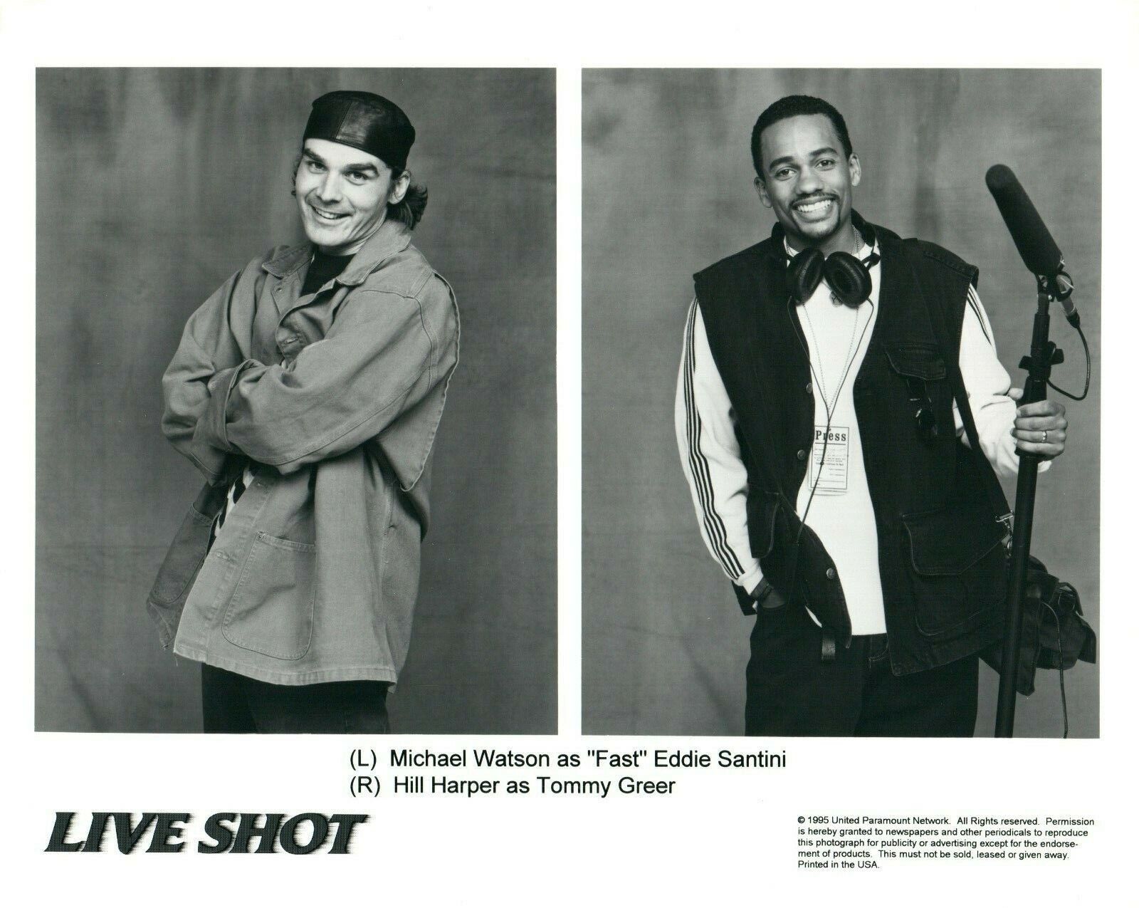 MICHAEL WATSON HILL HARPER TV Series LIVE SHOT 8x10 Promo Press News Photo Poster painting 1995