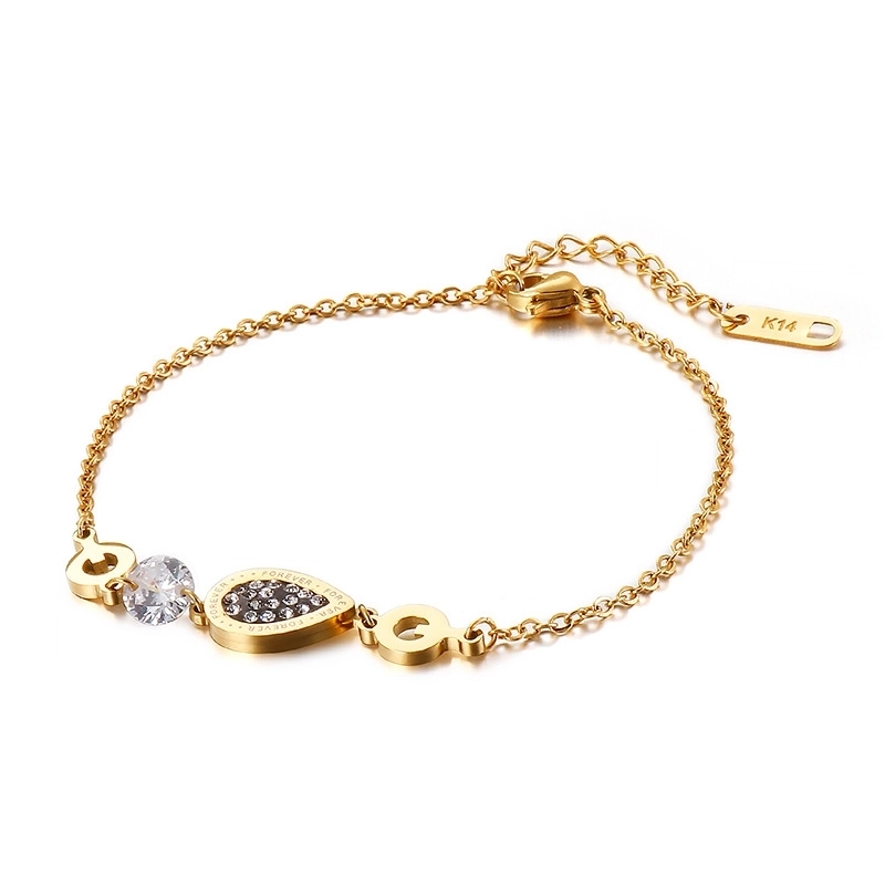 Shining Geometric Zircon Bracelet Fashion Simple Stainless Steel Jewelry