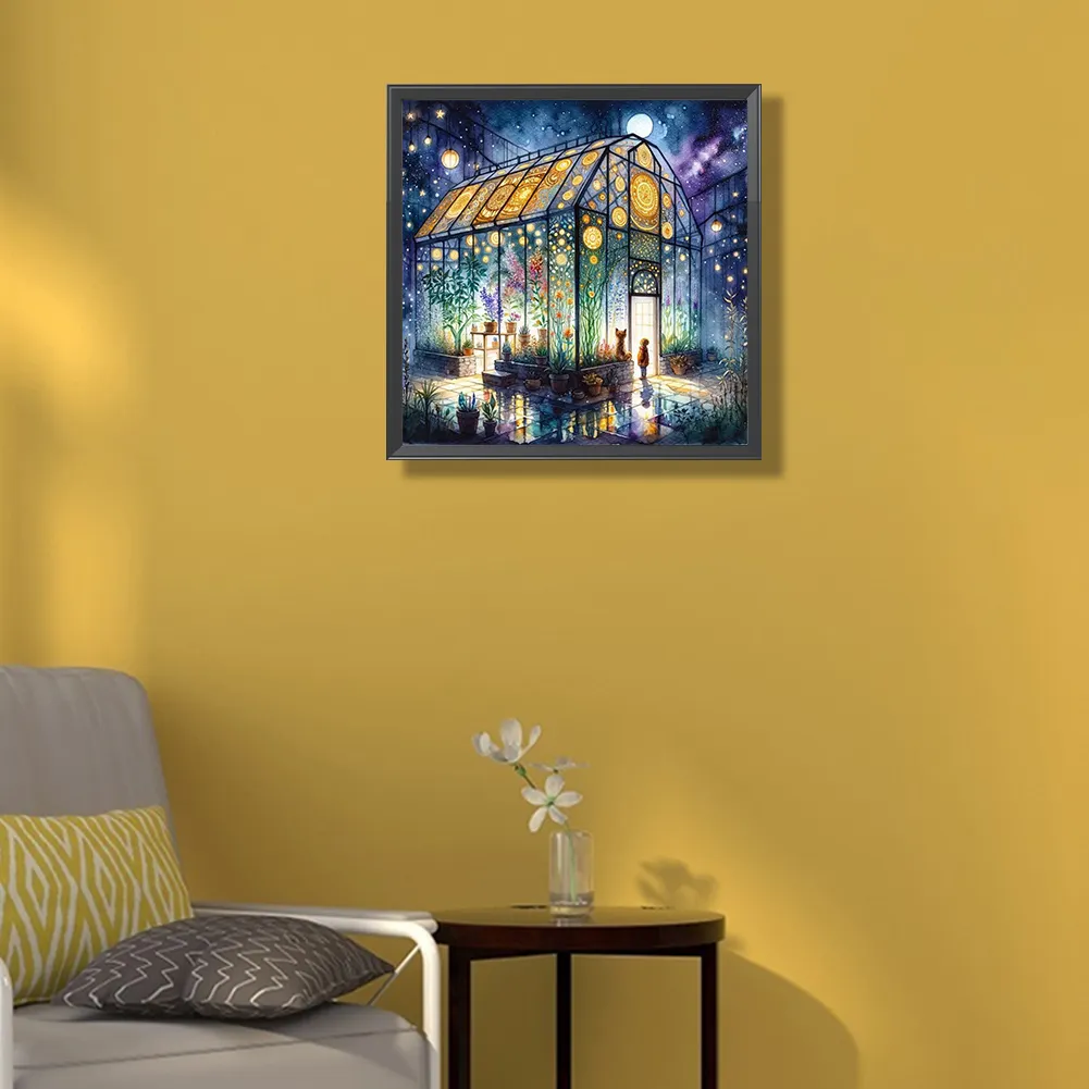 Partial AB Diamond Painting - Full Round Drill - Flower Room(Canvas|45*45cm)