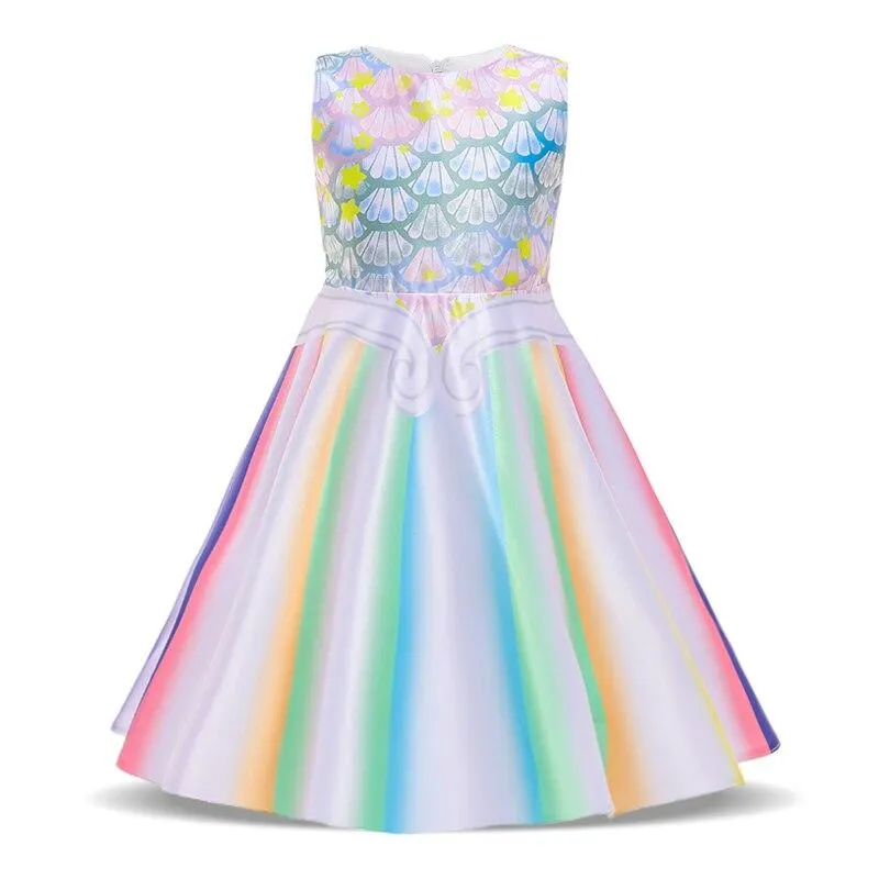 2021 Summer Sequins Fish Dress Girl Clothes Kids Dresses For Girls Children Ball Gown Evening And Party Princess Dress Mermaid