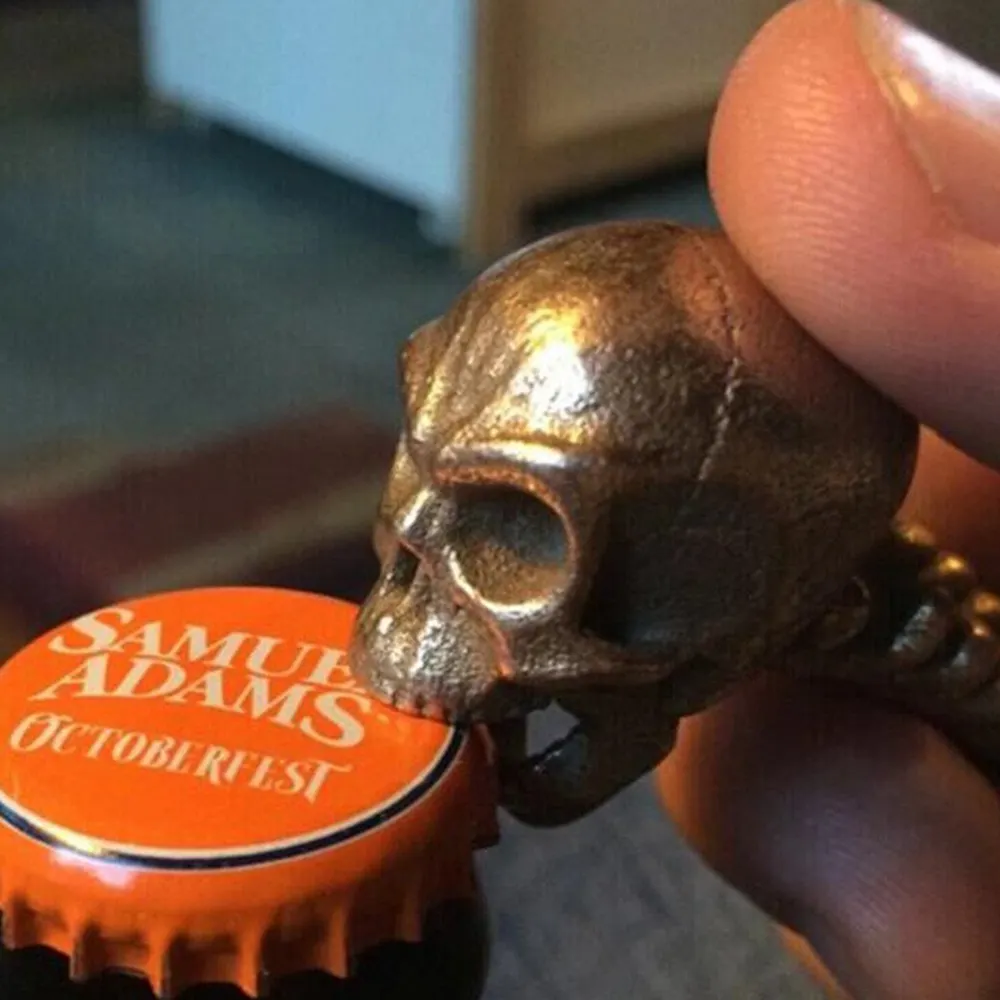 thumbnail image 2 of MENDEL Stainless Steel Skull Bottle Opener Necklace – Biker Skeleton Pendant 2 of 4
