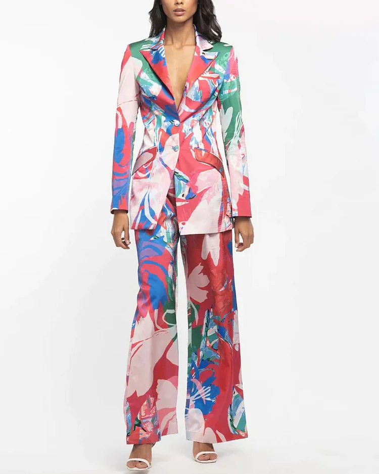 Atin Printed Jacket And Pant Set