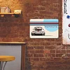 Voiture Porsche - Panneaux en étain métallique(20*30cm/30*40cm) - Garage