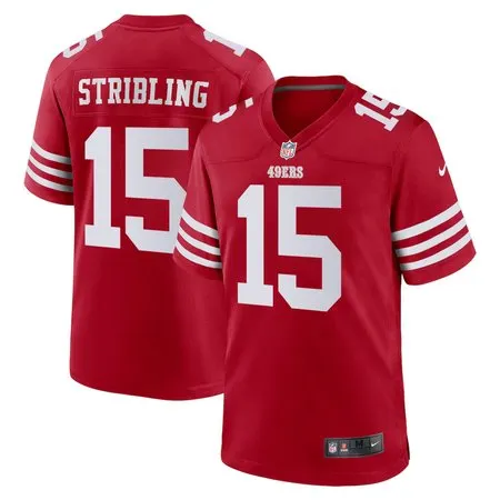 Men's San Francisco 49ers #15 De'Zhaun Stribling Red 2026 NFL Draft Game Jersey