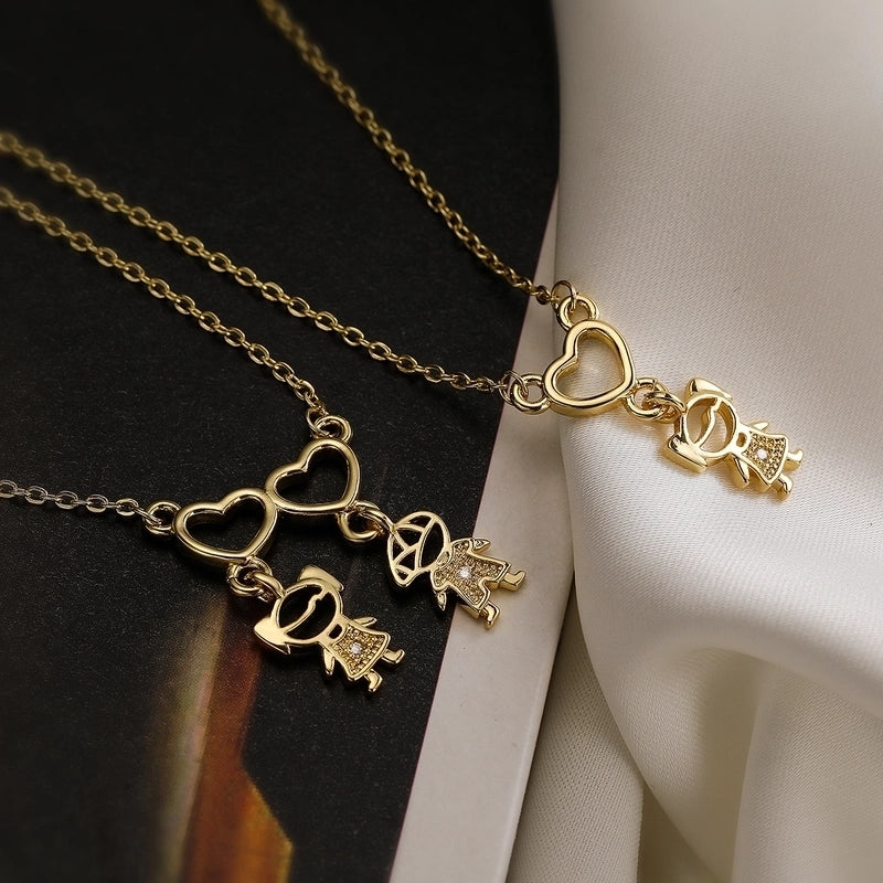 Niche Personality Copper Gold Plated Zircon Boys And Girls Pendant Necklace Female   Clavicle Chain