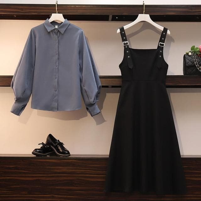 Chic Elegant Shirts+Slip Dress Outfits SP15684