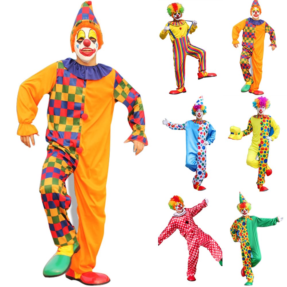 Circus Troup Clown Adult Unisex Halloween Party Cosplay Costume-Pajamasbuy