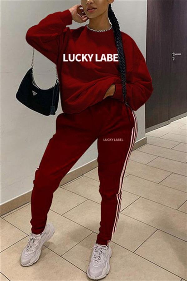 Casual Loose Letter Printed Two Piece - BlackFridayBuys
