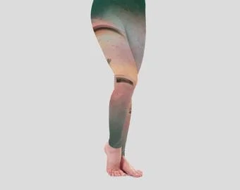 Pornhint Abstract Painting Leggings - Made in Canada - Printed High Waist Woman's Leggings