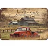 Red Truck And Vintage Barn - Metal Tin Signs(8*12Inch/12*16Inch) - Garage