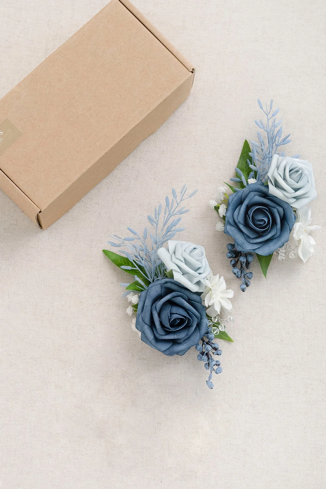 Wrist Corsages in Romantic Dusty Blue