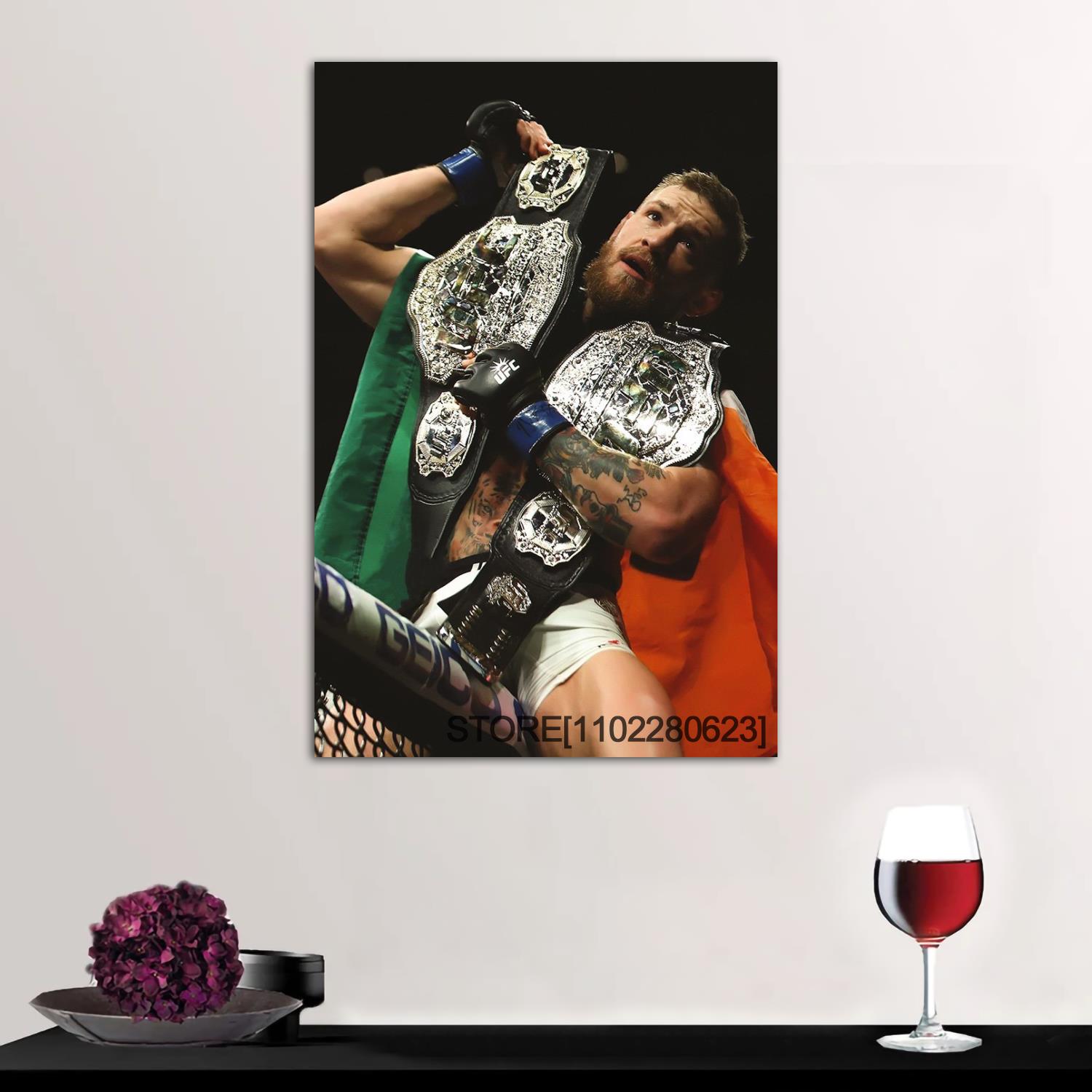 Conor McGregor Sitting on Cage Poster Wall Art Canvas Posters Decoration Art Personalized Gift Modern Family bedroom Painting