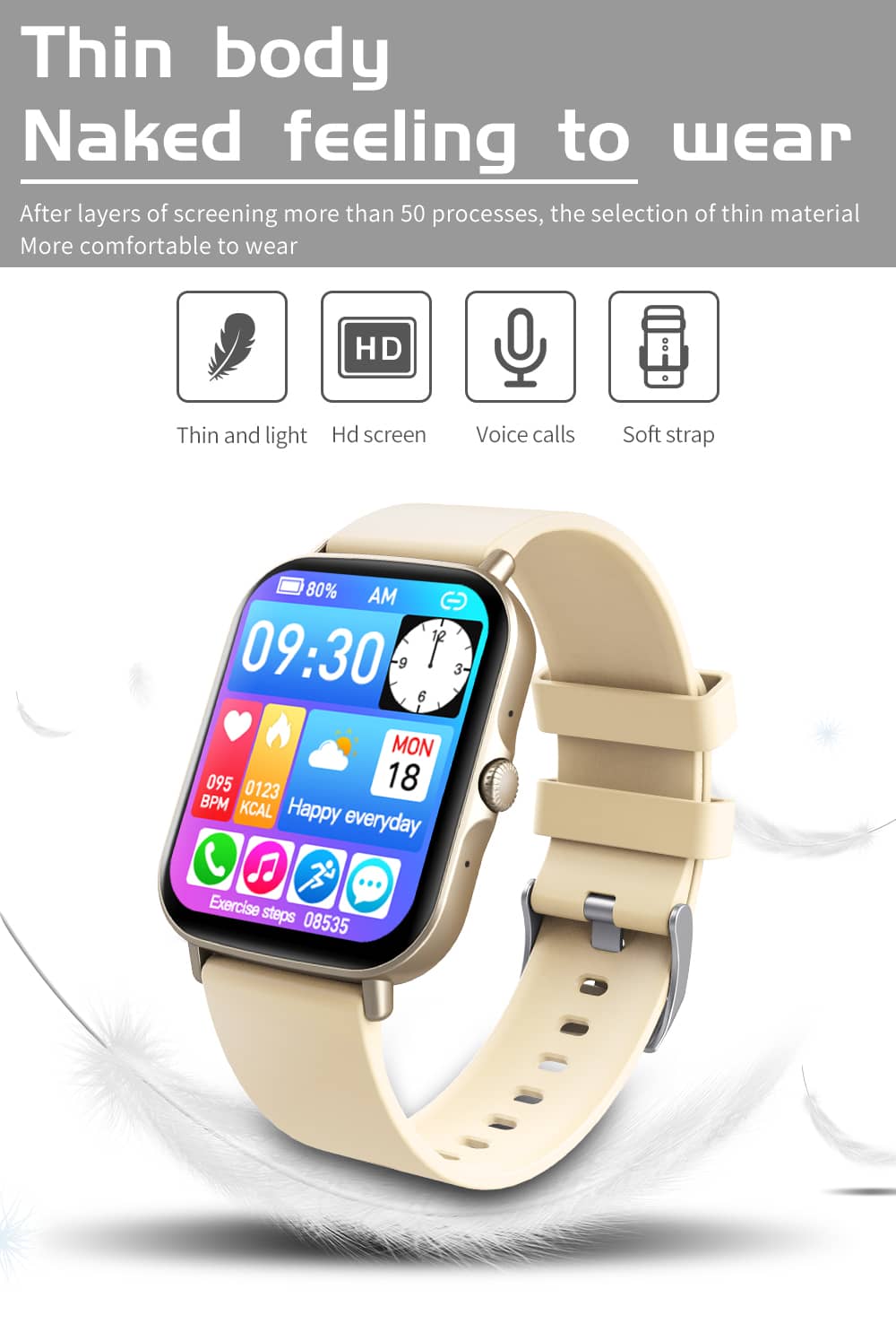 Findtime Smart Watch Blood Temperature Monitoring Bluetooth Calling