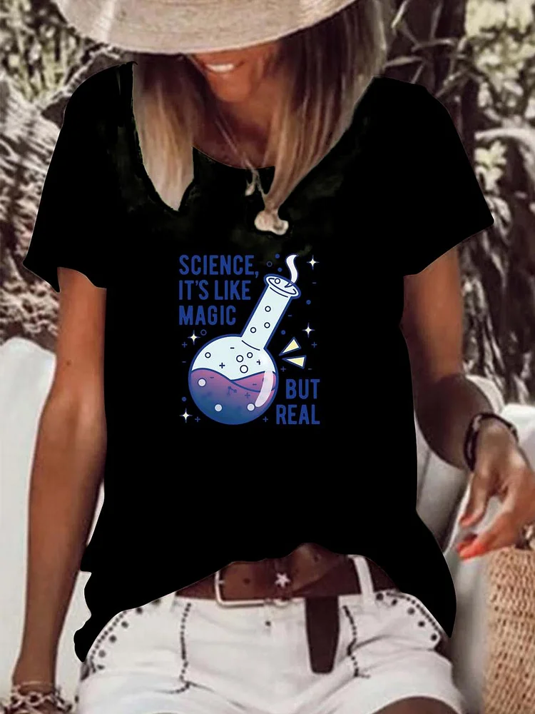 Science it is like magic but real  Raw Hem Tee