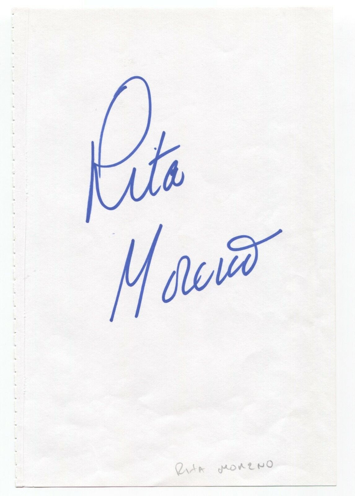 Rita Moreno Signed Album Page Vintage Autographed Signature Actress Plus Photo Poster painting