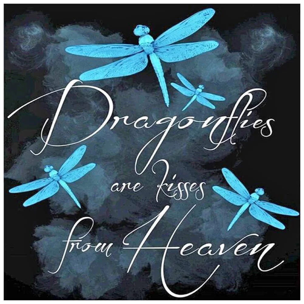Diamond Painting - Full Round/Square Drill - Dragonfly Saying(30*30 - 50*50cm)