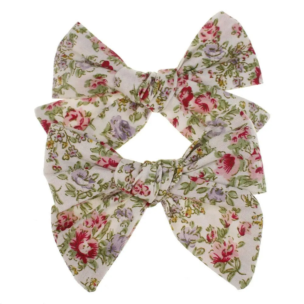 2019 Baby Summer Clothing 2Pcs/Sets Teens Big Hair Bows Knot Hair Clips Girls Kids Toddler Cotton Headband Wholesale 14 Colors