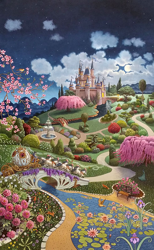 Monet Garden Landscape 11CT Stamped Cross Stitch (50*80CM) gbfke
