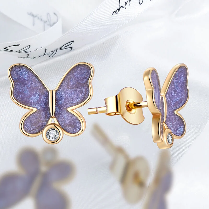 Mewaii® Sterling Silver Earring Butterfly Shape Earring Silver Jewelry S925 Sterling Silver Earring