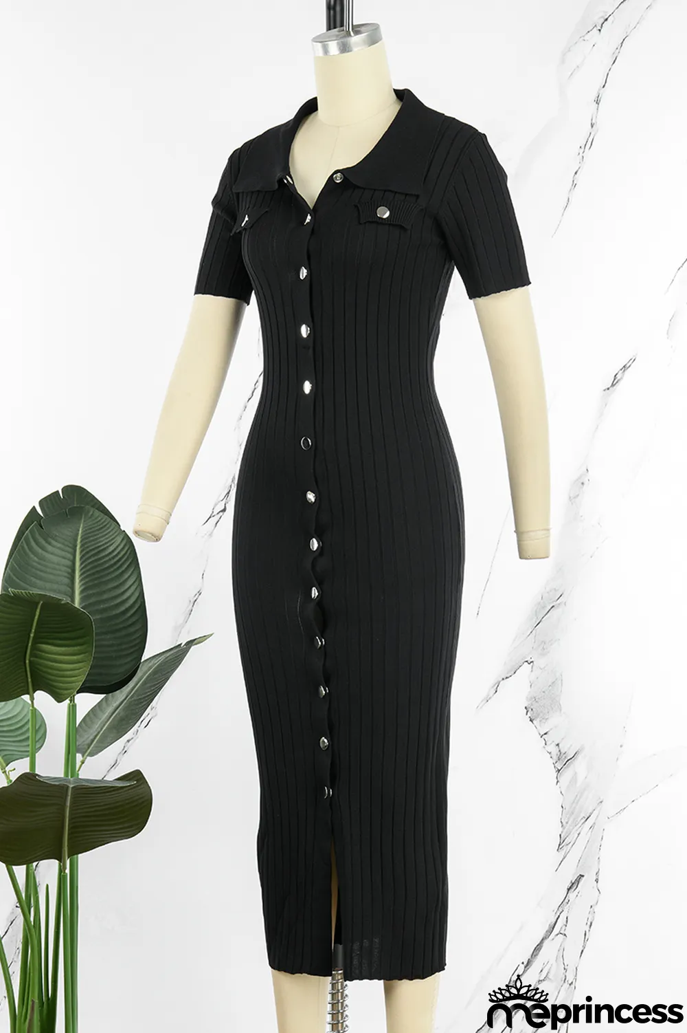 Khaki Casual Solid Patchwork Turndown Collar Short Sleeve Dress