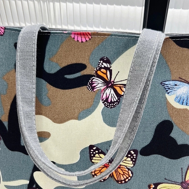 Unisex Cute Animal Smile Face Canvas Shopping Bags