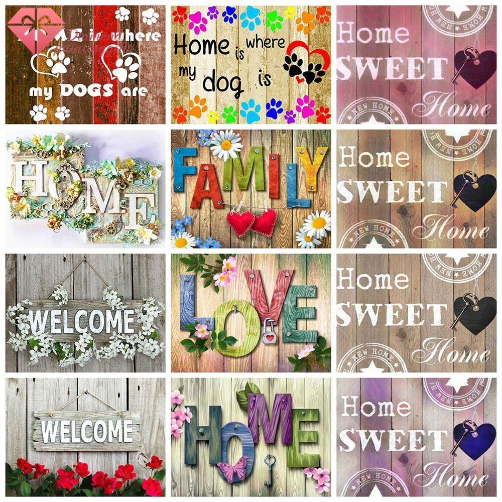 Diamondpaintinggifts Full Drill Diamond Painting Home Sweet Home