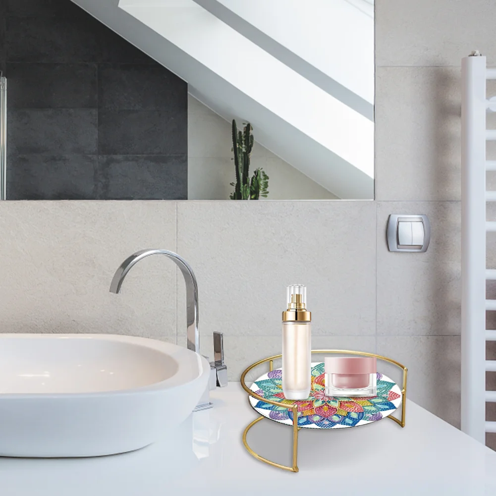 Acrylic Mandala 5D DIY Diamond Painting Serving Tray for Home Desk Coffee Table