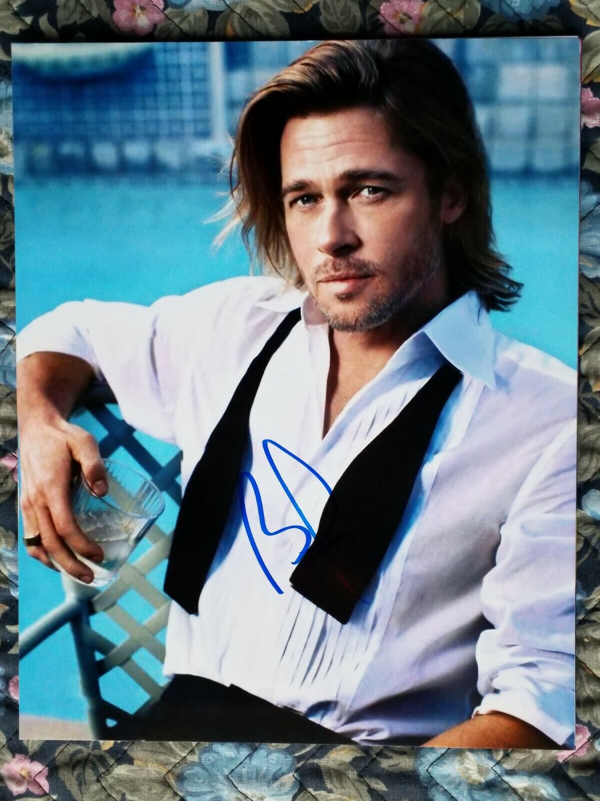 Brad Pitt Authentic Autographed Signed 8x10 Photo Poster painting - Fury - Fight Club