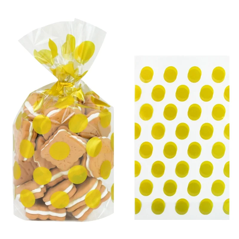 50Pcs Plastic Candy Bag Biscuit Cookie Packing Bags Christmas Gift Birthday Party Decoration Supplies Wedding Favors Baby Shower