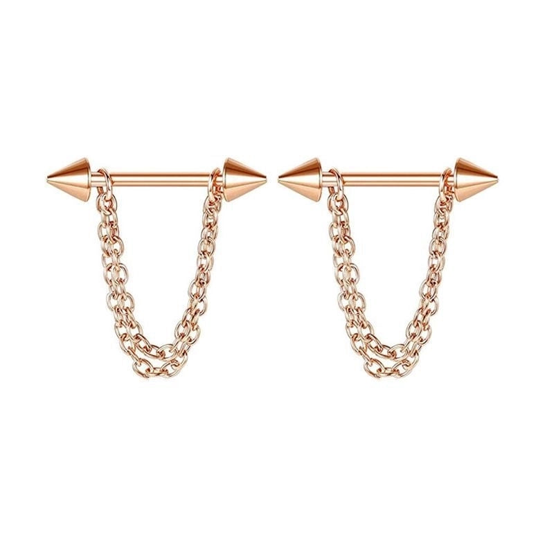 1 Pair Nipple Rings & Studs Minimalist Classic Style Solid Color 304 Stainless Steel Plating Nipple Rings & Studs