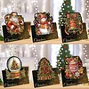 6pcs DIY Christmas Atmosphere 3D standing Diamond Painting Greeting Card
