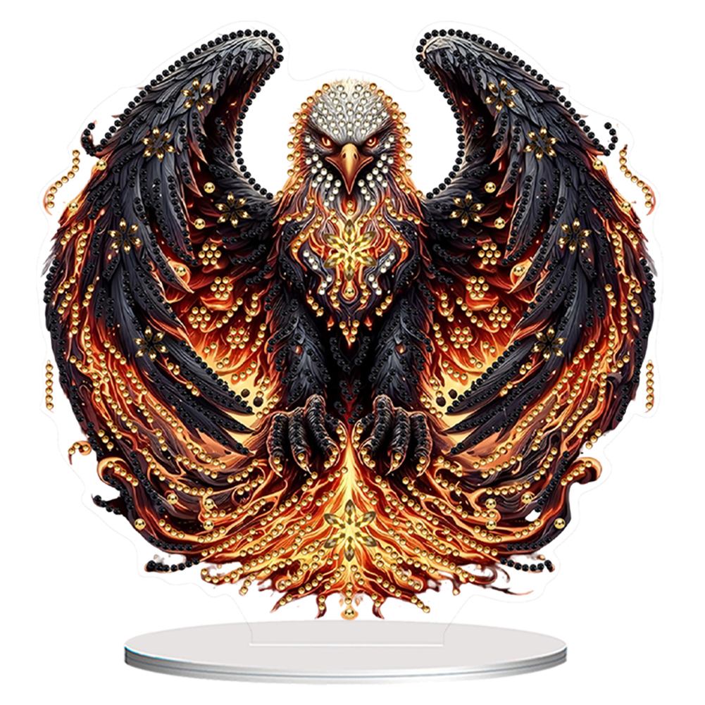 Acrylic Special Shape Fire Eagle Diamond Painting Desktop Decors for Home