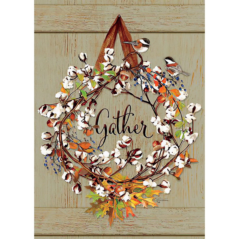 

Cotton Wreath - Round Drill Diamond Painting - 30*40CM, 501 Original
