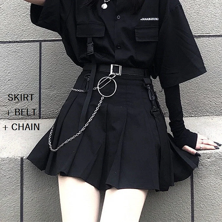 Harajuku Black Skirt - Gotamochi Kawaii Shop, Kawaii Clothes