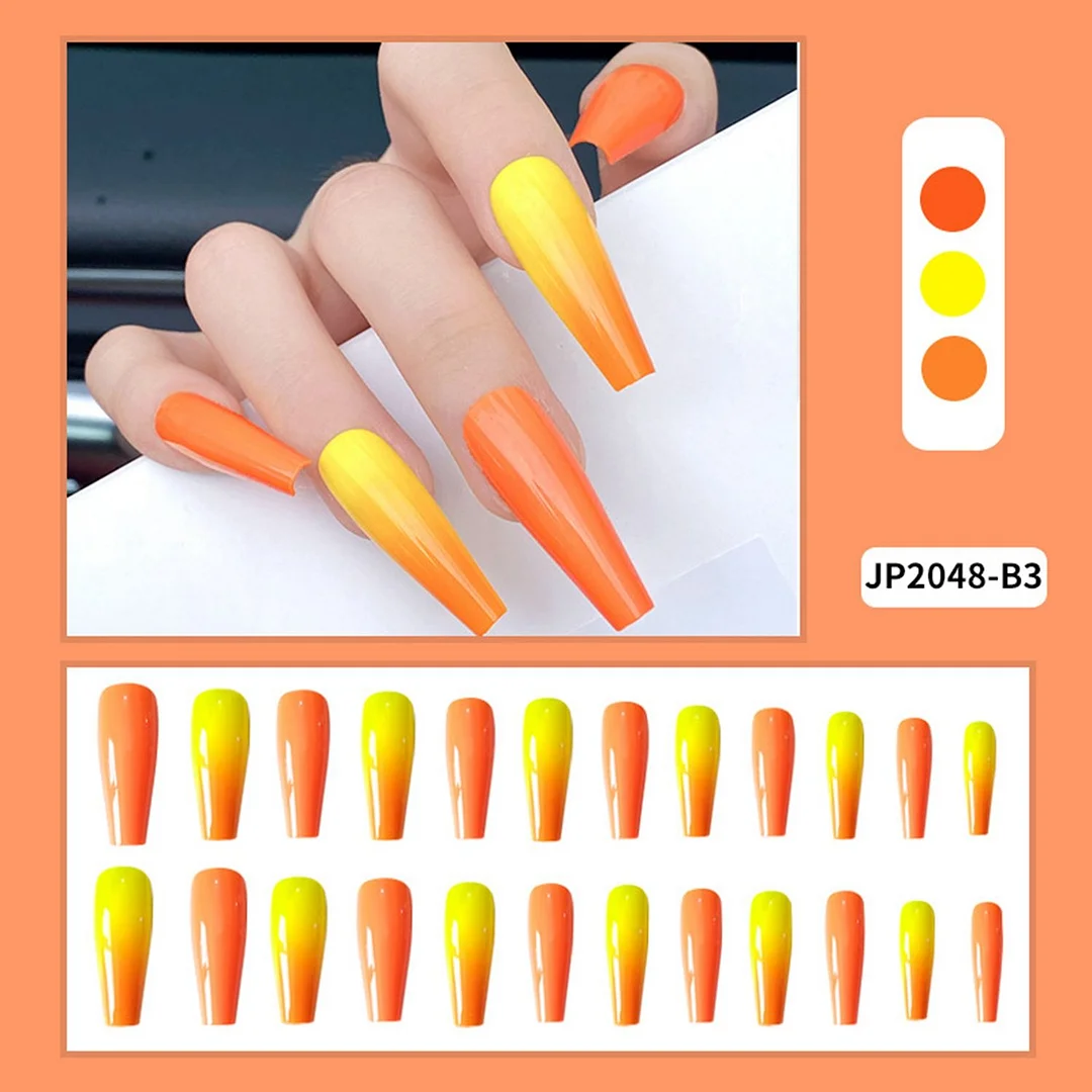 New Artificial Long Coffin Fake Nails Ballerina Manicure Tool Chinese Taiji False Nail Detachable Full Cover Nail Art Accessorie