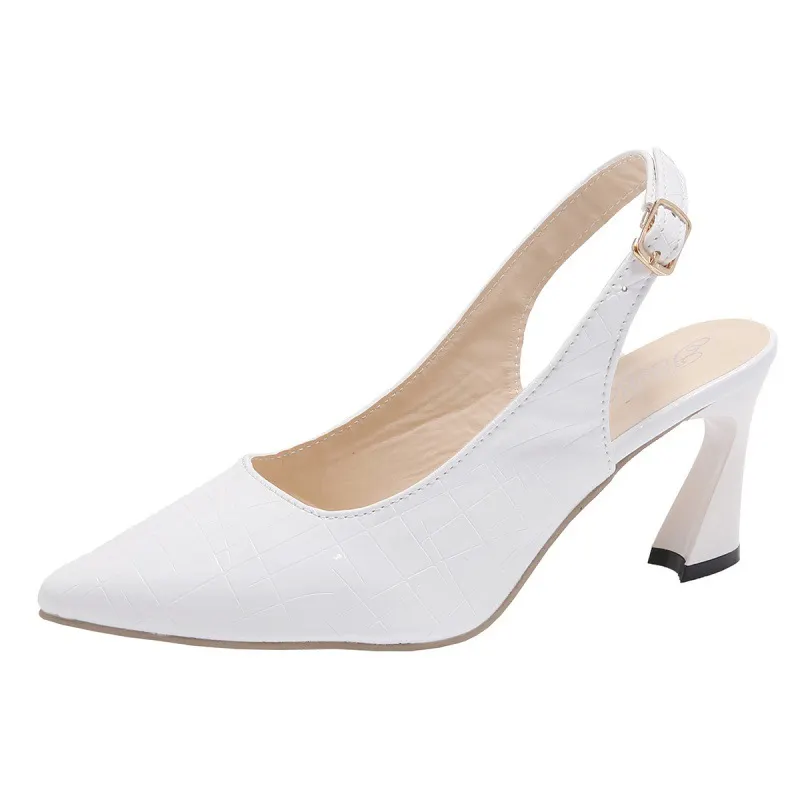 Breakj Breakj Head Back Empty Bag Head Professional Shoes Word-Type Buckle With High Heel Sandals Women Size 35-42