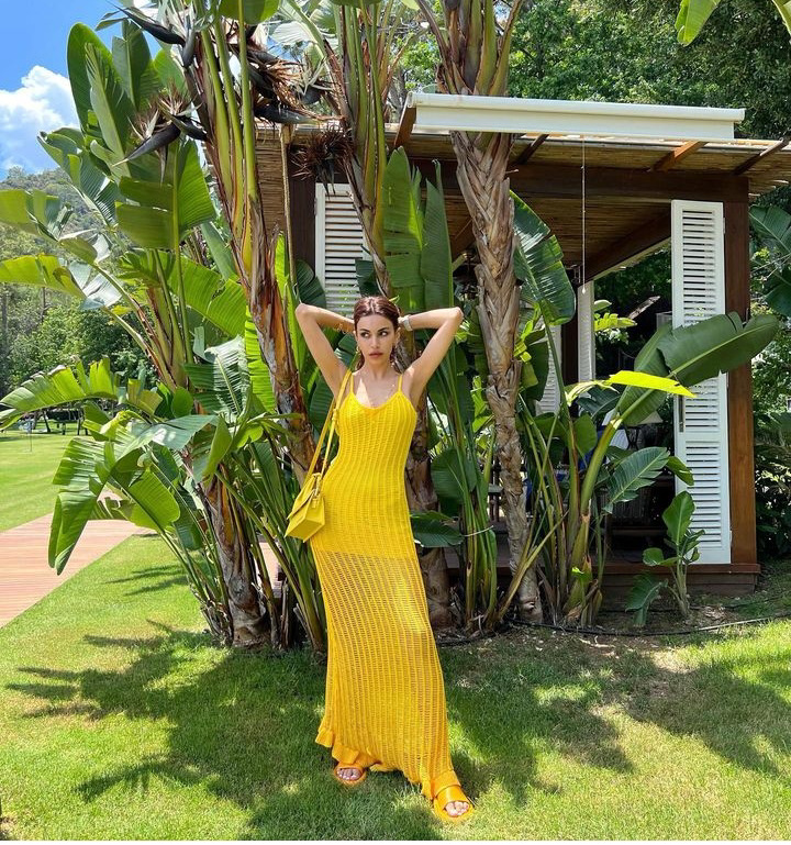 Ootddress Ruffled See-Through Backless Halter Dress Female Sleeveless Hollow Out High Waist Elegant Gown Spaghetti Women Maxi Dress