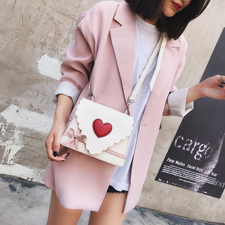 Chic Love Heart Pink/Beige/Black Bag BE1076