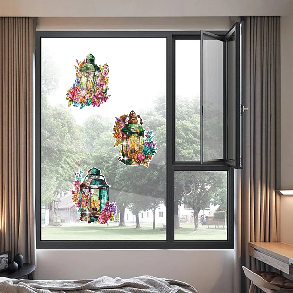 6pcs/a set DIY Flower Lamp Diamond Painting Sticker Gem Sticker for Boy Gift