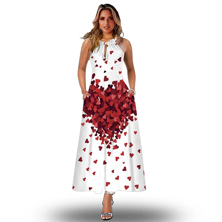 Sexy Elegant Party Casual Beach Printed Sleeveless Dresses