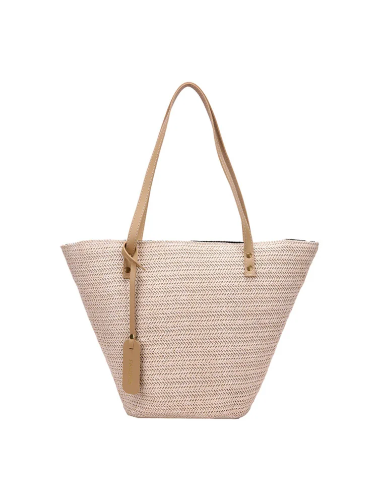 Summer Beach Straw Shoulder Bag Women Holiday Travel Woven Totes Purses