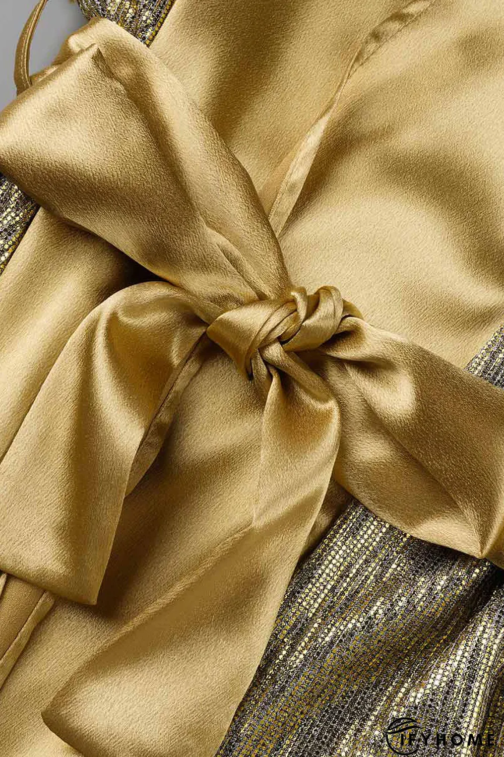 Casual Patchwork Sequins V Neck Waist Skirt Dresses(3 Colors) | IFYHOME