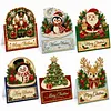 6Pcs DIY Pearl Diamond Painting Christmas Cards, 3D Greeting Card Craft Kits with Resin Pearls, Handmade Holiday Cards for Adults, Christmas Gifts & Decorations