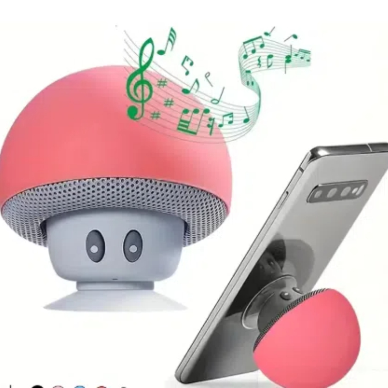 Likron Watches Mushroom Portable Bluetooth Speaker with Suction Cup - Wireless Waterproof Mini Speaker