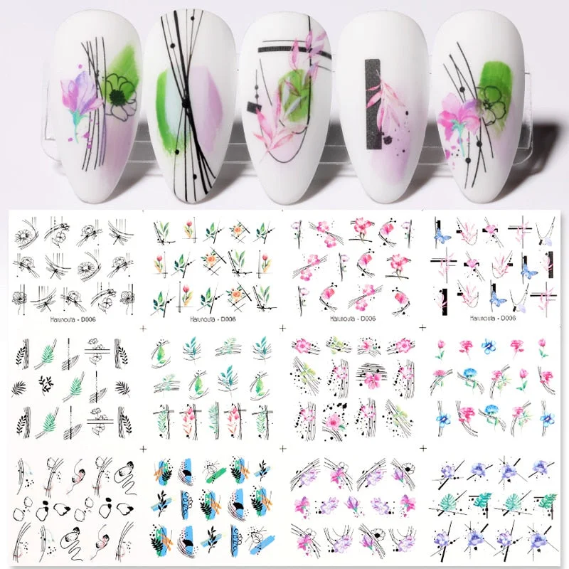 12Pcs/Set Heart Shaped Lips Designs Water Decals English Love Letter Stickers For Nails Nail Art Decoration Sliders Manicure DIY