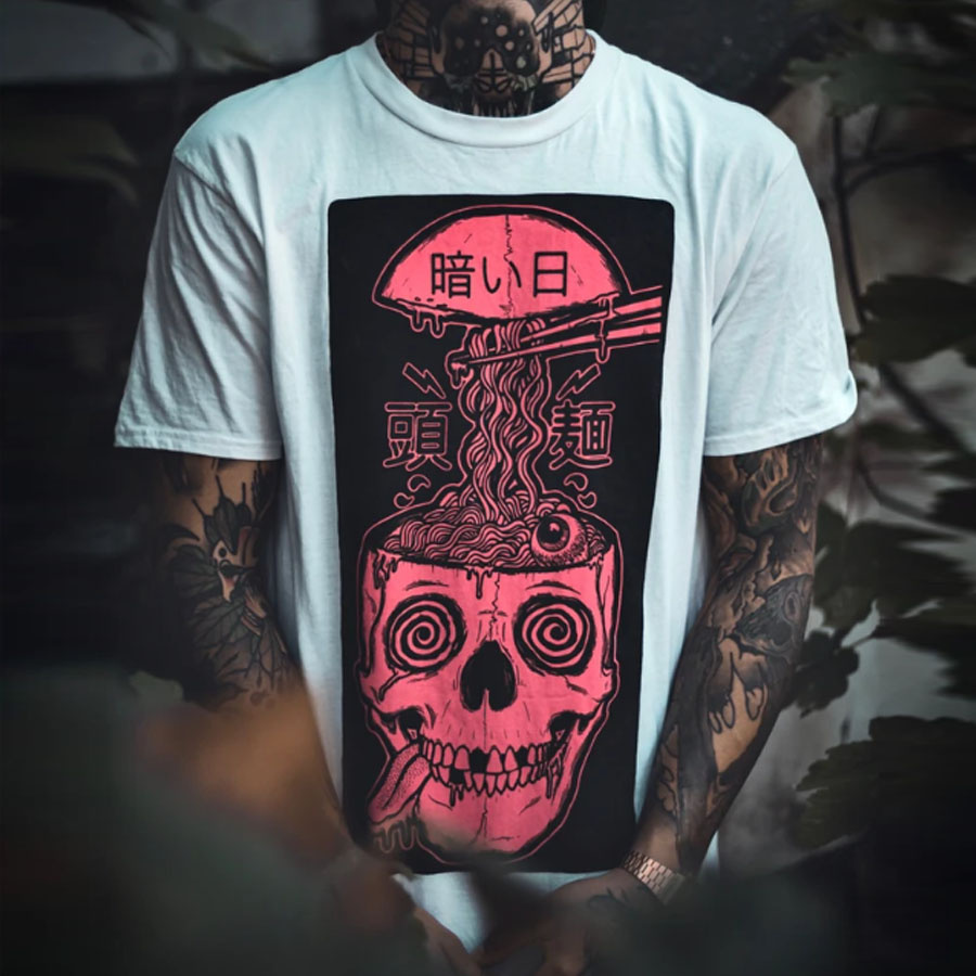 Casual Skull Print T-shirt / [blueesa] /
