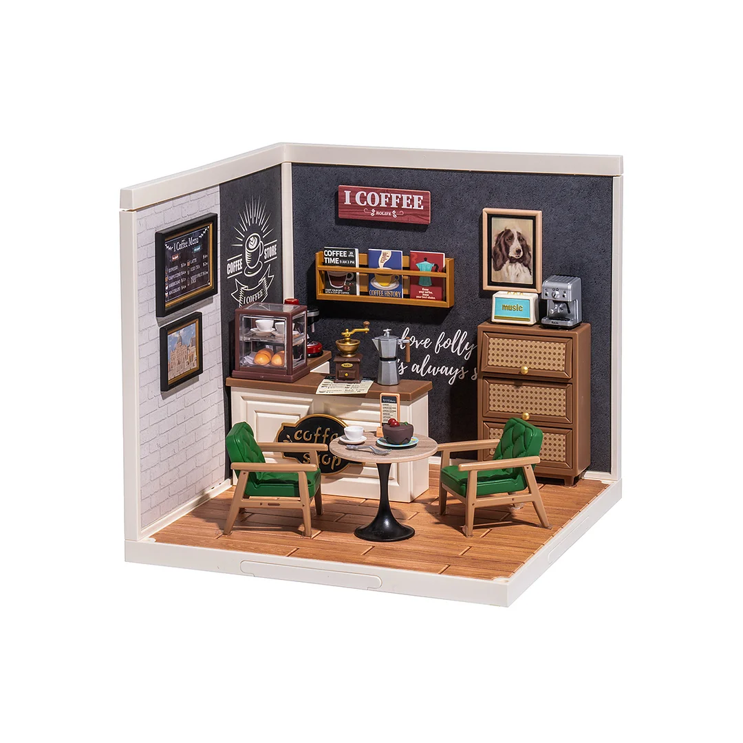 Robotime Nederland Rolife Super Creator Dagelijkse Inspiratie Cafe Plastic DIY Miniatuur Huis Kit DW001