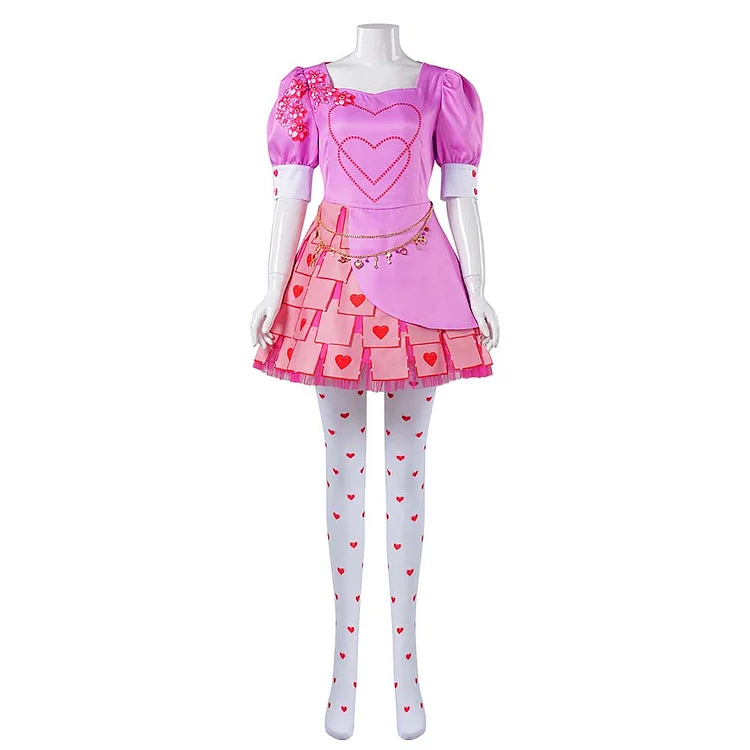 Descendants: The Rise Of Red (2024) Bridget Pink Dress Set Outfits Cosplay Costume Halloween Carnival Suit