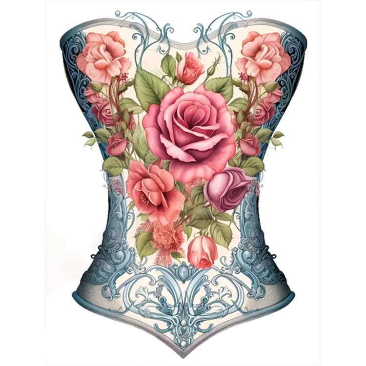 Tight Rose Corset 30*40CM (Canvas) Full Round Drill Diamond Painting gbfke