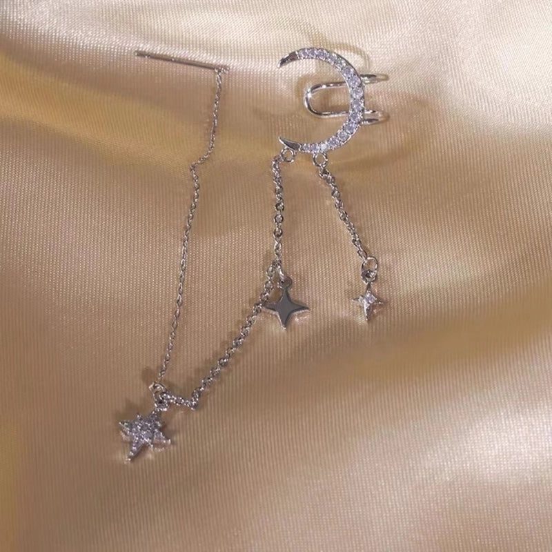 1 Piece Minimalist Star Moon Plating Copper Ear Cuffs